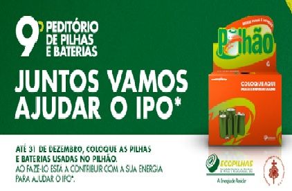 9º Peditório de Pilhas e Baterias Usadas até 31 de dezembro