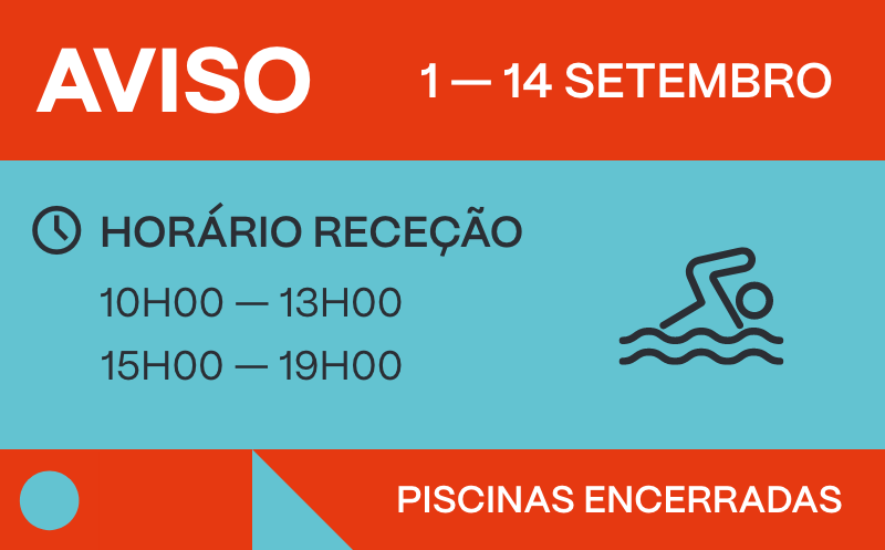 Horário | Receção das Piscinas Municipais | 01 a 14 de setembro